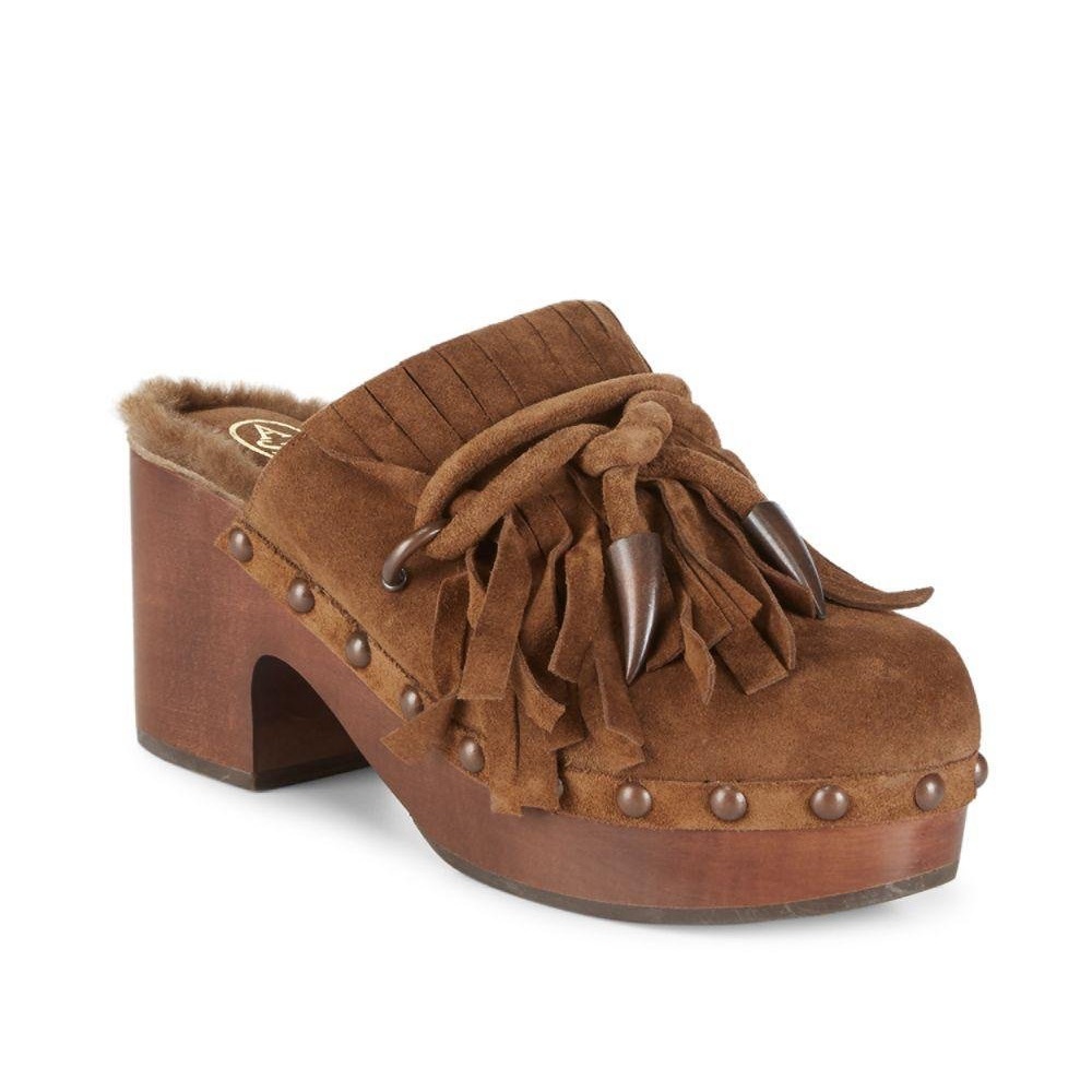 Ash Jig Suede Platform Shearling Lined Clogs - Picture 8 of 8